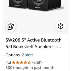 SW208 3" Active Bluetooth 5.0 Speakers 60W Dynamic 3D Surround Sound. TV/PC/Optical/AUX/RCA