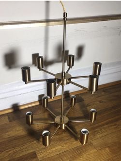 12 Light Brass Chandelier Fixture