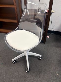 New Armless Acrylic Rolling, Plastic Office Chairs