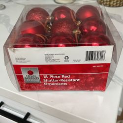 18 Pcs Red Ornaments