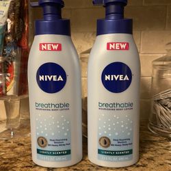 Set of 2 Nivea breathable• LIGHTLY SCENTED• body lotion• 13.5oz•all for $10