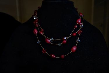 Trendy|Multi Layered Fashion Necklace|Burnt Burgundy|$5