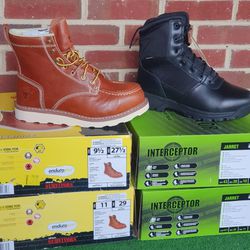 Work Boots (2 Steel Toe/2 Black) All 4 Pair For $130)