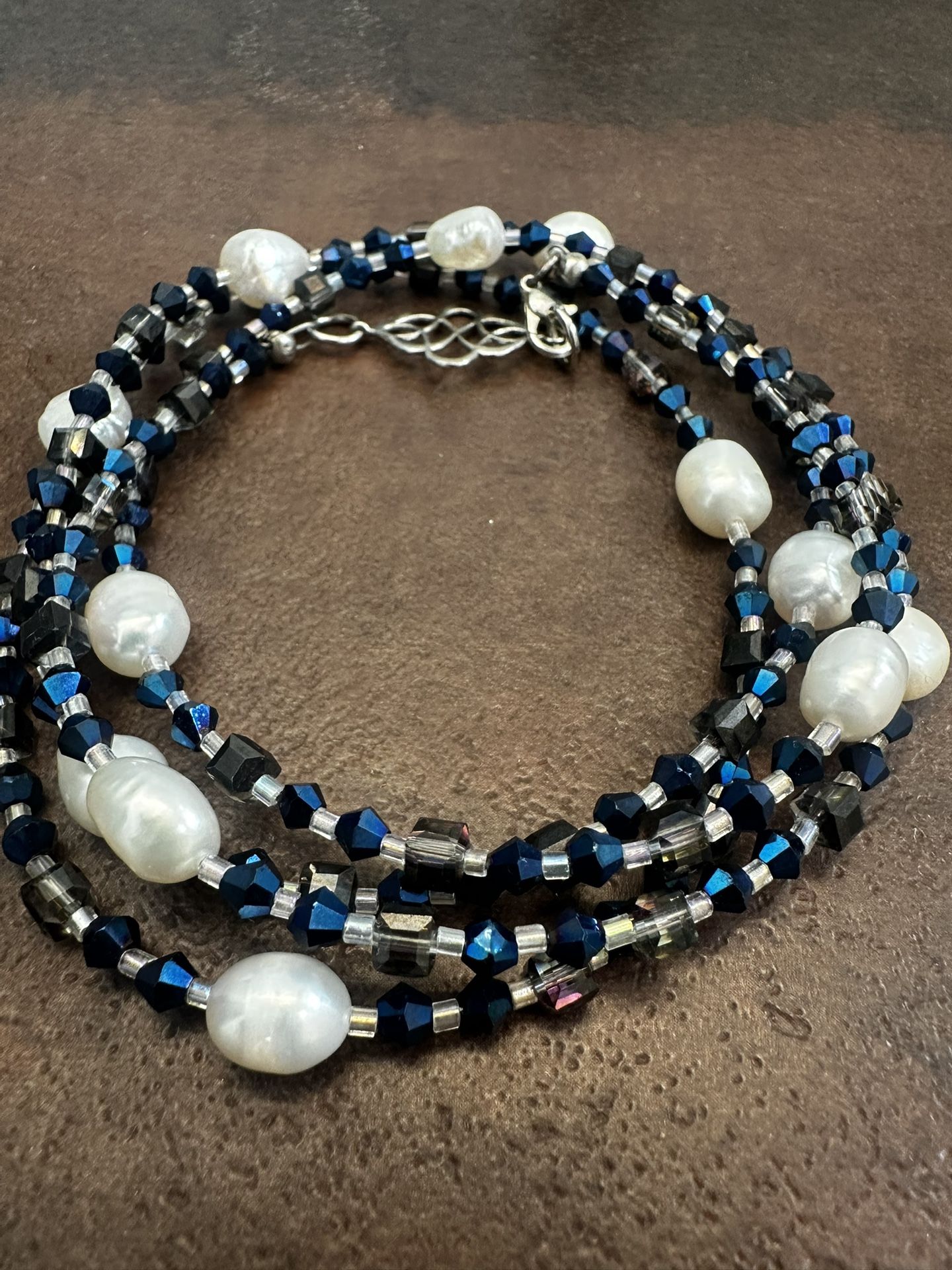 Elegant Multi-Strand Pearl and Crystal Bead Necklace or Bracelet