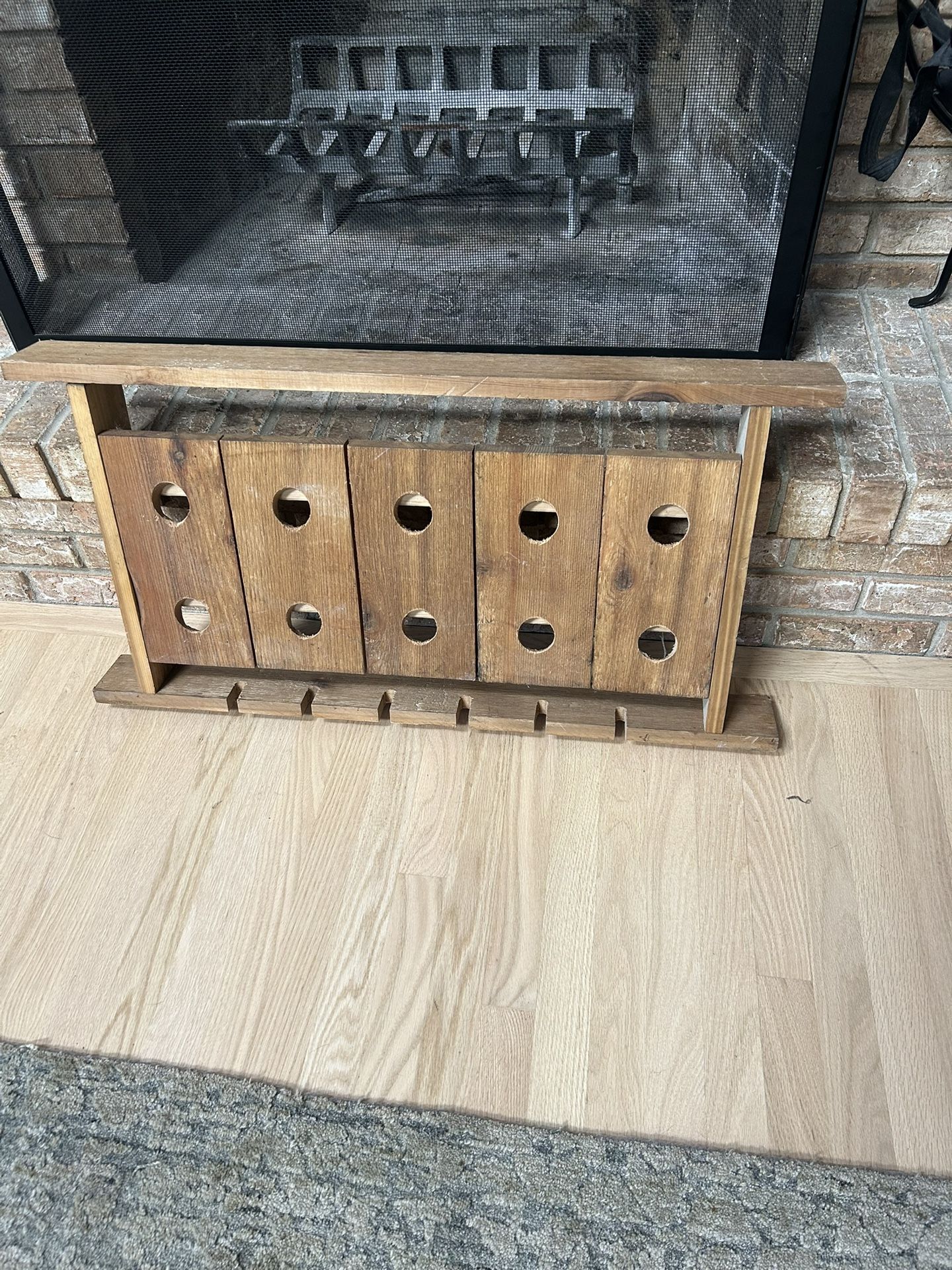 Wooden Riddling Rack/Wine Bottle And Glass Decorative Holder