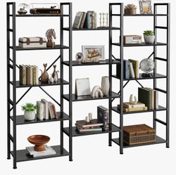 Triple 5 tier shelves