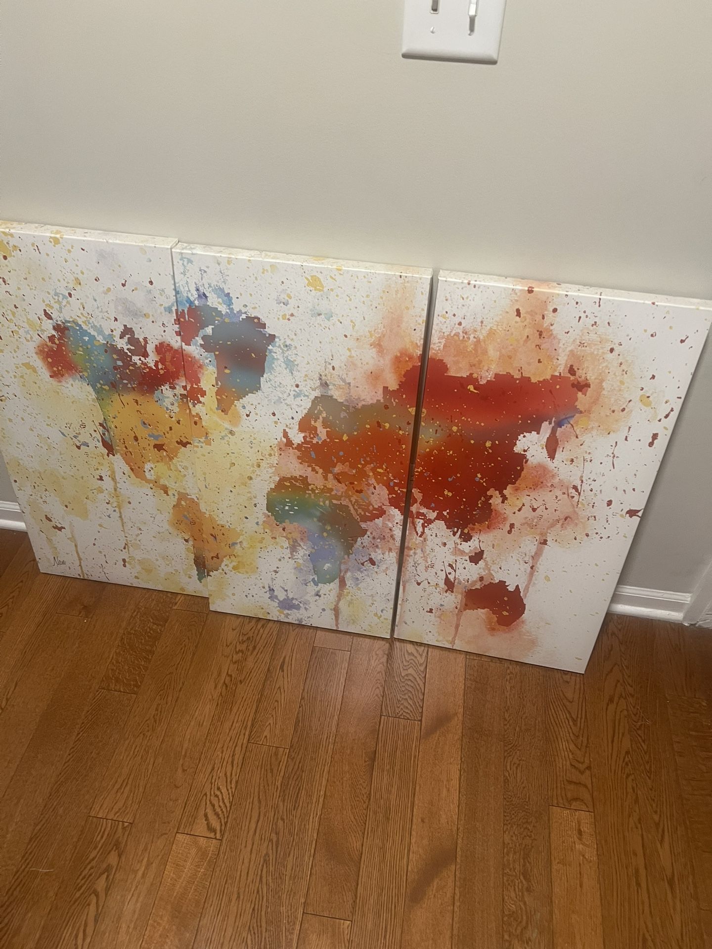 Multi-colored Abstract Map Canvas Picture