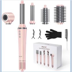 Bopcal 5 in 1 Hot Air Styler Wrap – High-Speed Hair Dryer Brush with Auto Wrap Curlers, Fast Drying & Frizz-Free Styling, Smart Heat Control, No Heat 