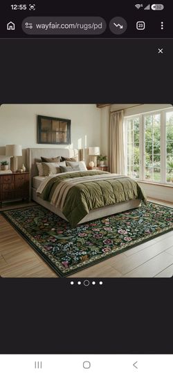 8x10 Dark Floral Area Rug