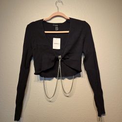 ♡XL sweater-knit chain top