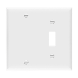 ENERLITES - Combination Two-Gang Wall Plate – Blank and Toggle - WHITE