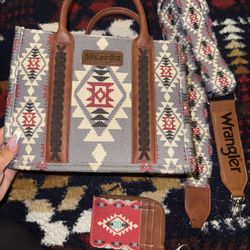 Wrangler western tote purse and wallet 