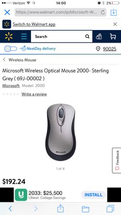 Microsoft wireless optical mouse