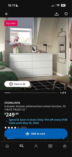 MALM 6-Drawer Dresser – Dresser ✨  $80 OBO