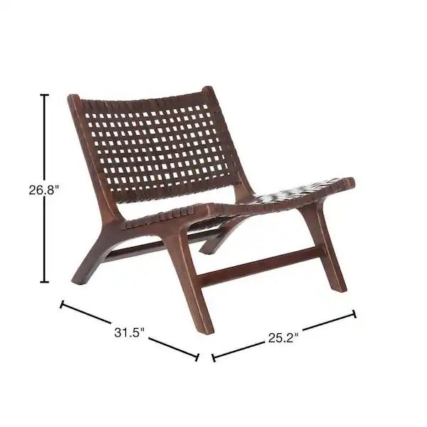 Safavieh Luna Dark Brown Leather Accent Chair