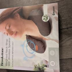 Brookstone weighted neck wrap with wireless speaker