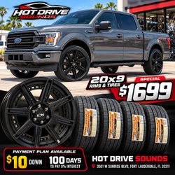 ✅ 4 BRAND NEW RIMS AND TIRES– SIZE 20x9
✅ 4 BRAND NEW TIRES – 27