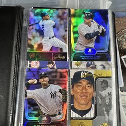 Yankee Collectible Set, 3 Card Trading Books, 4 Authentic Autographed Baseballs 
