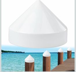 JYINCPED Dock Piling Caps, Flat Top Design Piling Caps and Cone Style Pylon Cap for Marine Docks Post Pole, Marine Dock Flat/Coned Piling Cap Cover fo