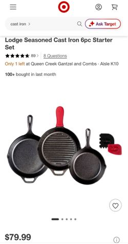 ***New*** Lodge Seasoned 6 piece Cast Iron Cooking Set