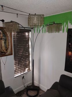 3-Arc Floor Lamp with Crystal Bead Shades