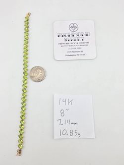 14k gold peridot bracelet