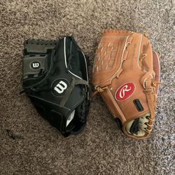 Adult Larger Baseball And Softball Gloves 12.5 12 1/2 Wilson 14” Player Preferred Rawlings