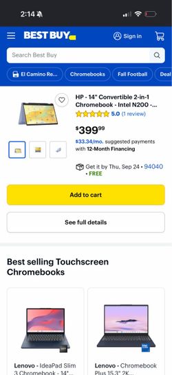 HP 14" Convertible 2-in-1 Chromebook Intel N200