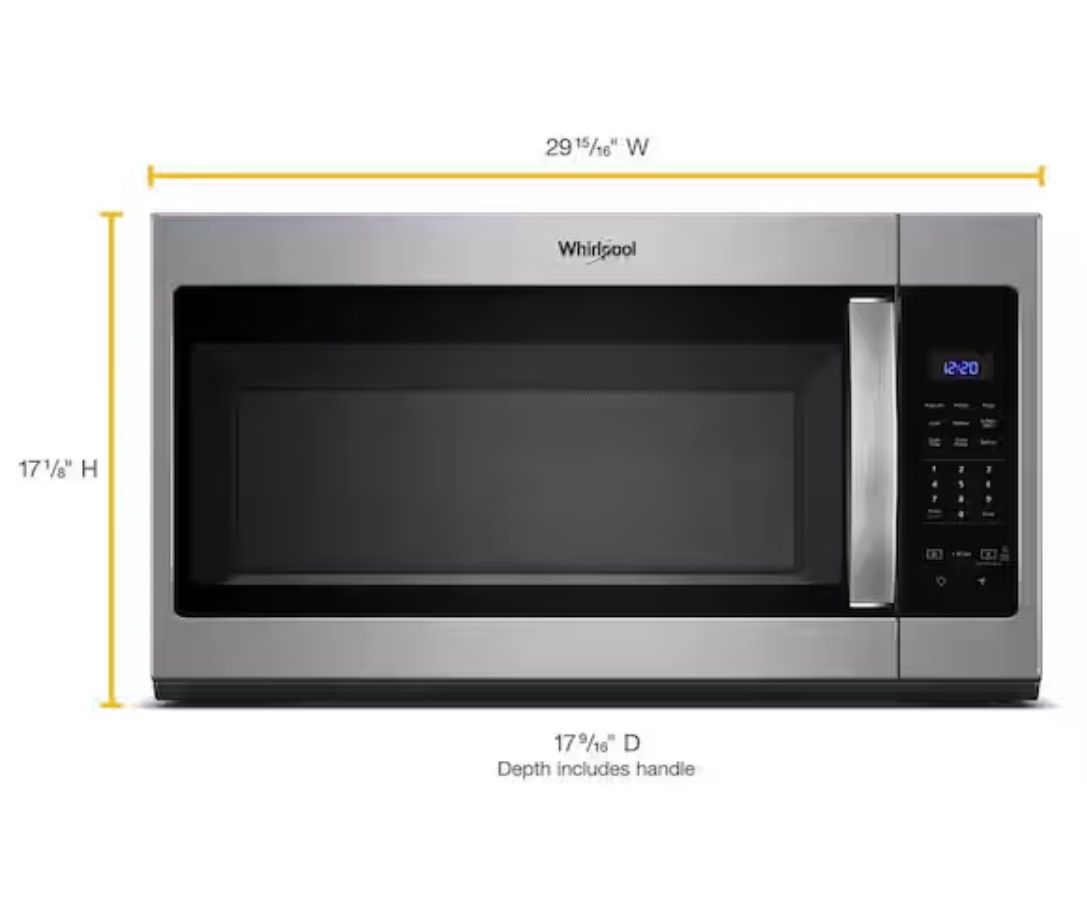 New in box Whirlpool 30 in. 1.7 cu. ft. Over the Range Microwave in Stainless Steel with Electronic Touch Controls Bc