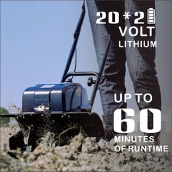 New 40V Cordless Tiller Cultivator,16 Huge SteelTines Garden Tiller,8.6 inch Wide BatteryPowered Garden Cultivator,(2 4AH Battery andCharger Included)