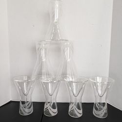 Zeher Double Walled Crystal Blown Cocktail Glasses Etched Design