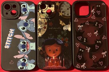 Stitch & Coraline & Cats iPhone 15 cases