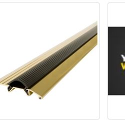M-D Building Products 3-3/4 in. × 3/4 in. x 72 in. Gold Aluminum and Vinyl Heavy-Duty Low-Profile Threshold