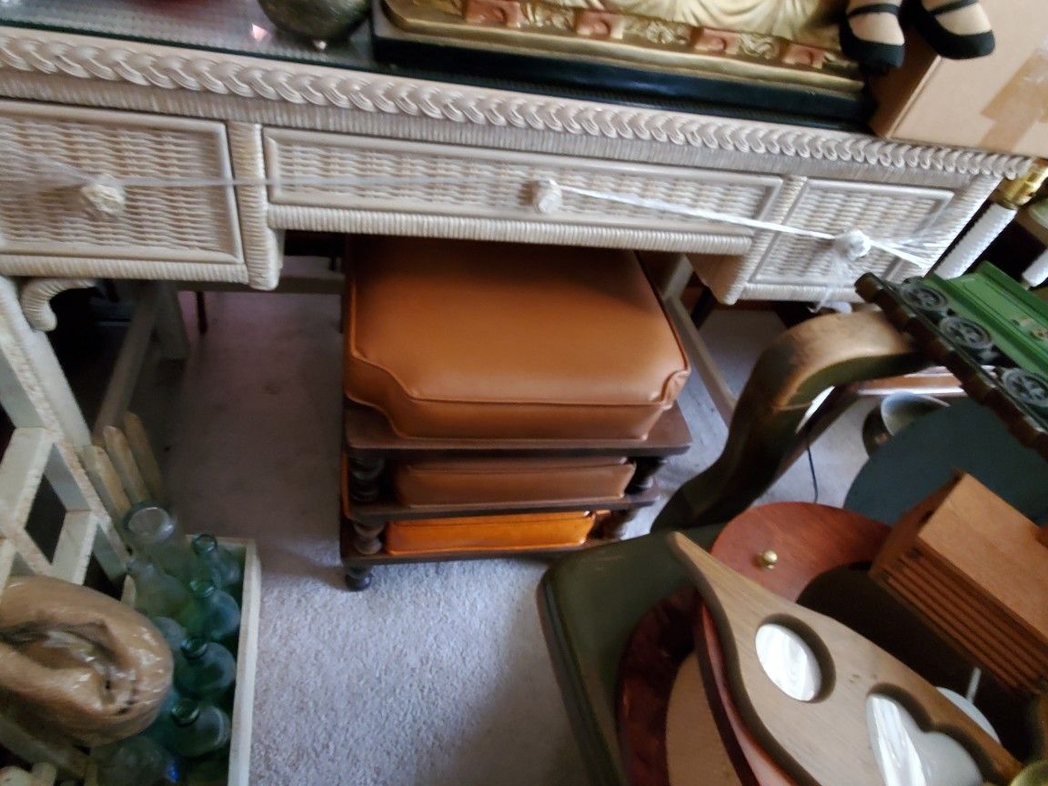 Wicker Vanity/ Table/ Desk