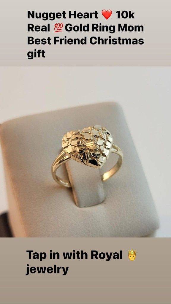 Nugget Heart 10k Gold Ring Nugget For Mom Of Best Friend