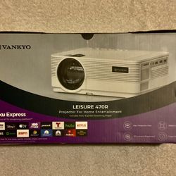 BRAND NEW VANKYO Leisure 470R HD Mini Projector with Roku Express Streaming Player, 50000 Hrs of LED Life, 240'' Display Screen for Home Theater & Out