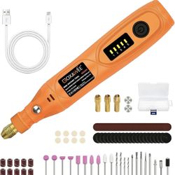 Mini Cordless Rotary Tool Kit with 105pcs Accessories, USB Charging 5-Speed 18000rpm Multi-Purpose Art Craft Tool with 3.7V Li-ion Battery for Handmad