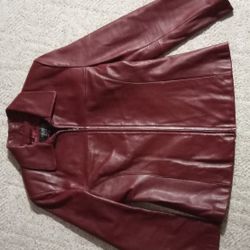 Real Leather Women's Jacket Coat  Size Large