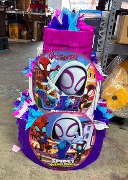 Ghost spider Gwen three tier pinata with balls