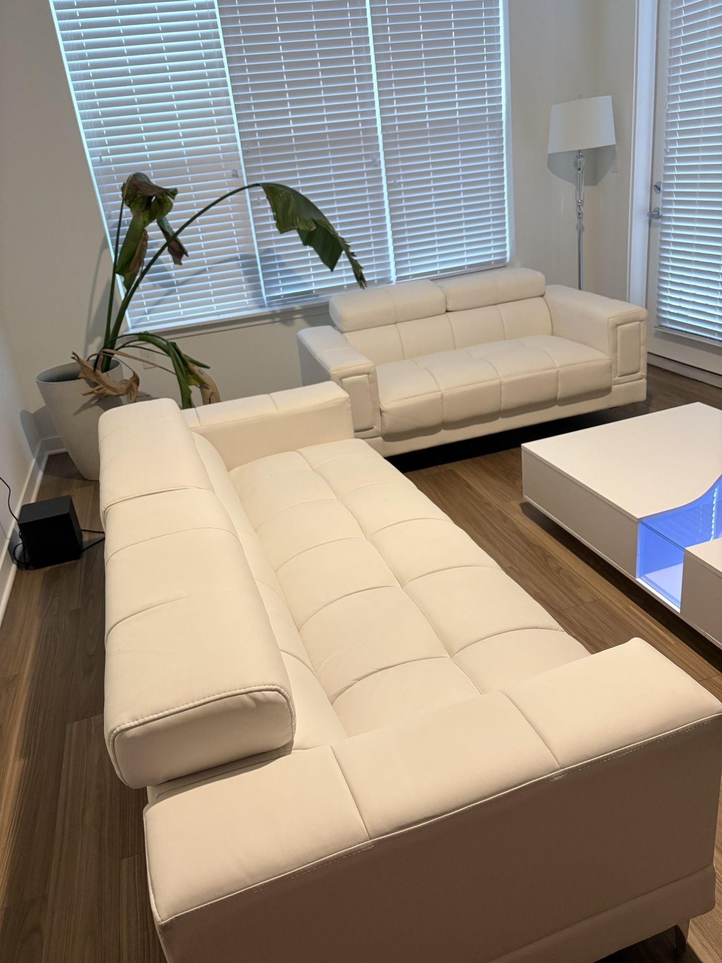 White Leather Couch set