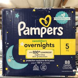 Pampers Swaddlers Overnights Size 5 - 88 Pack Of Diapers 