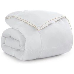 Goose Duck Feather Down Comforter - 100% Cotton Cover, All Season Cotton Fluffy Down Duvet Insert with White Duck Down Feather Filling, Bedding Lightw