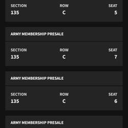 BTS Tampa Tuesday 4/28 Below FV