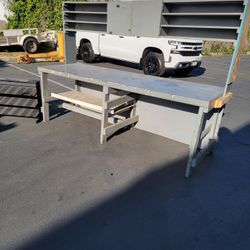 Wood Table Metal Rack Shelf