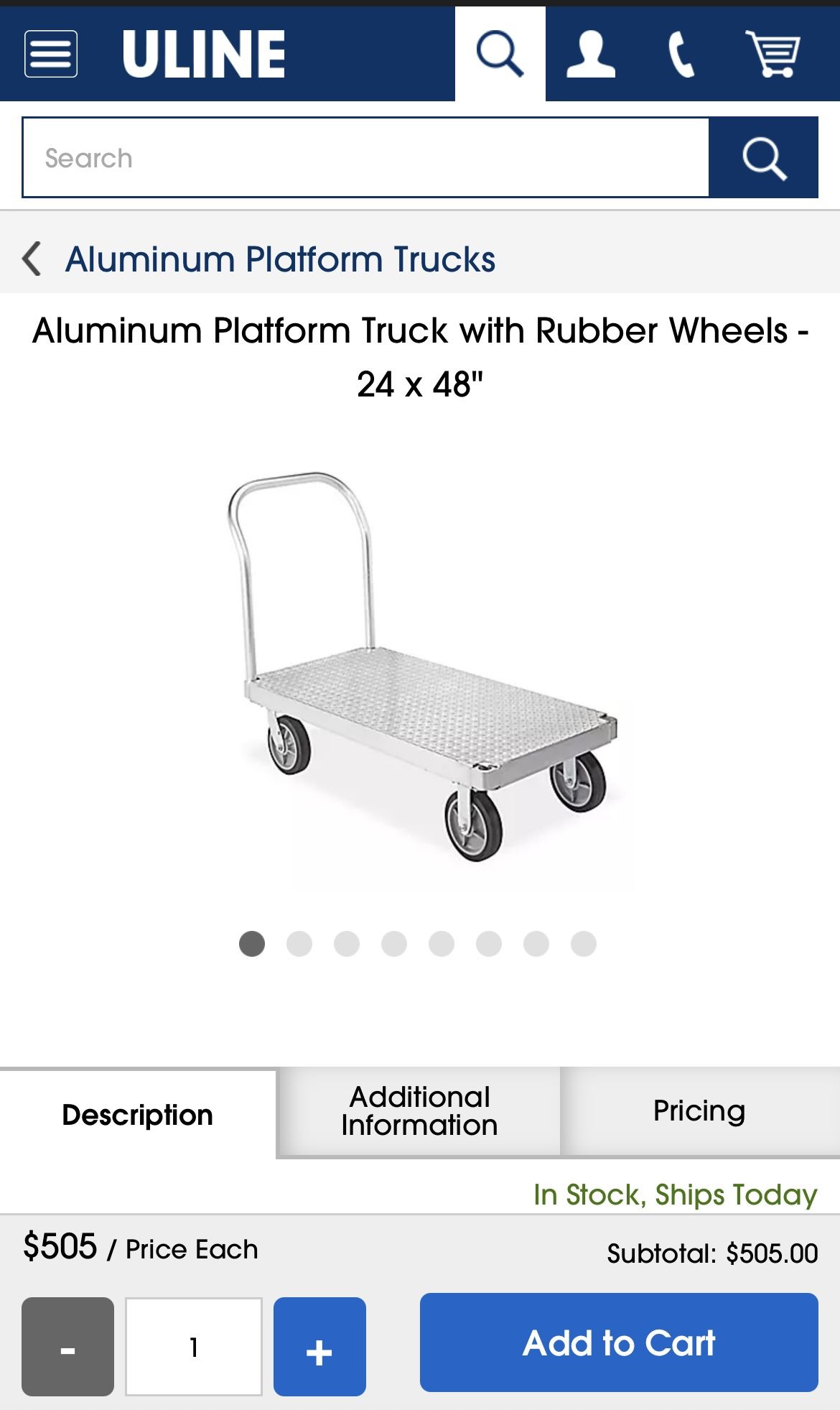 Aluminum Platform Truck With Rubber Wheels