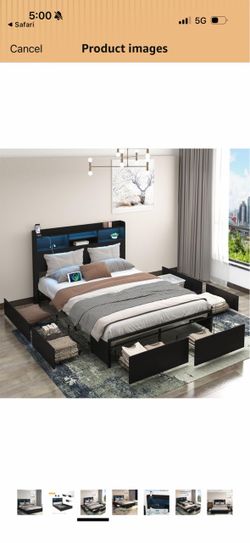 King size bed frame and mattress