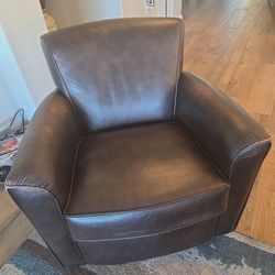 Brown leather swivel chair