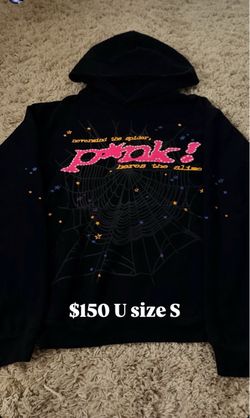Pink Spider Graphic Hoodie Size Small