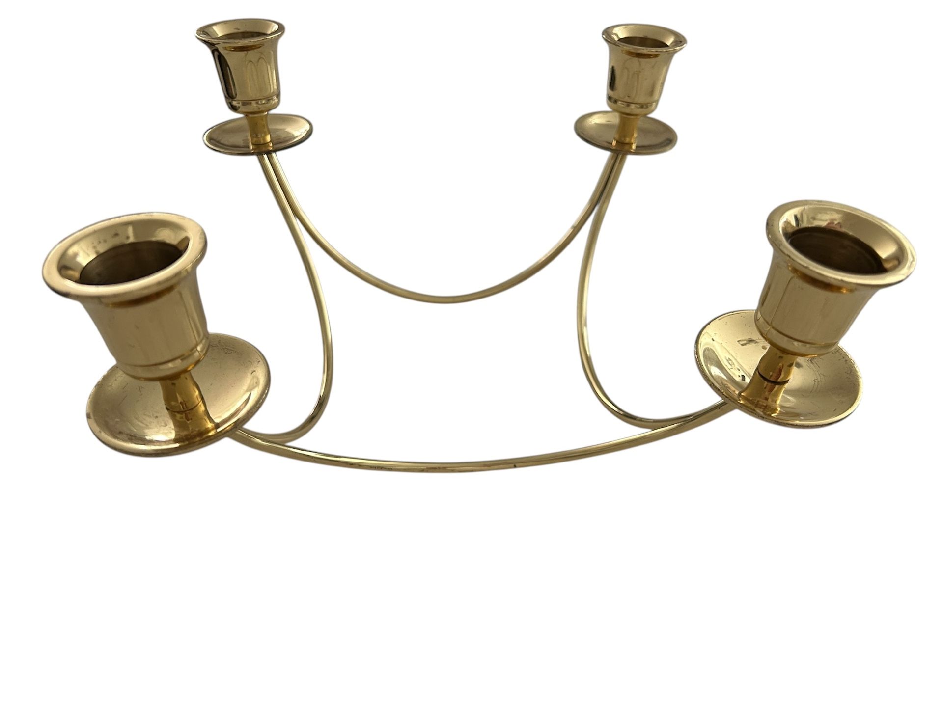 Vintage Gold Brass Candlestick Candle Holder Centerpiece