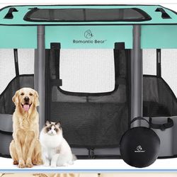 Romantic Bear Large 39.5 x 31.5 x 23.6 Inch Dog Pet Playpen Foldable Portable